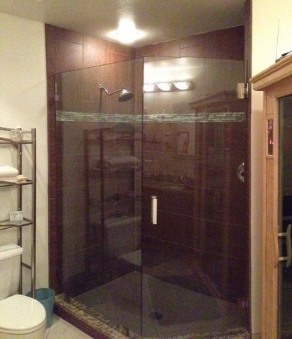 glass shower enclosure and door