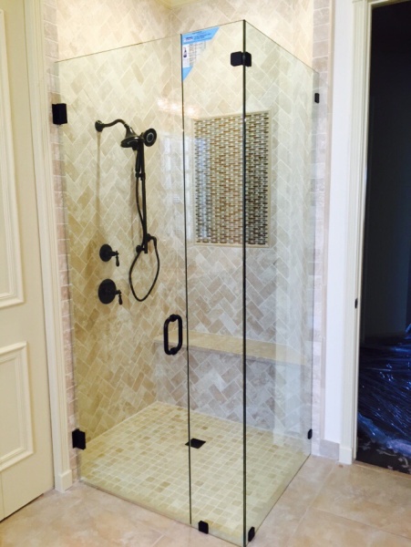 custom glass shower surround